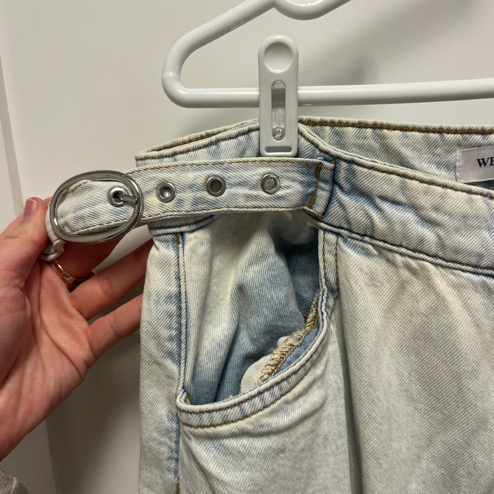 WeWoreWhat light wash Wide Leg cargo Jeans - Picture 4 of 11